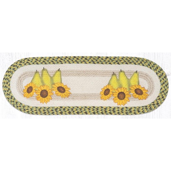 Capitol Importing Co 13 x 36 in. OP-9-120 Pears & Sunflowers Oval Patch Runner 68-9-120PS